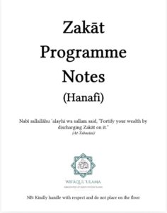 Zakat Programme Notes (Hanafi)